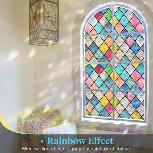 Rainbow frosted window film - frosted,
