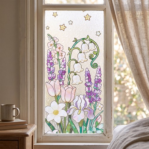 Rainbow frosted window - frosted,