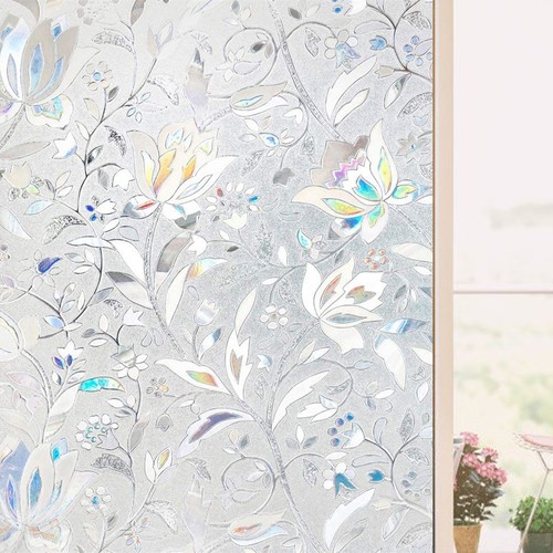 Rainbow frosted window - window, film