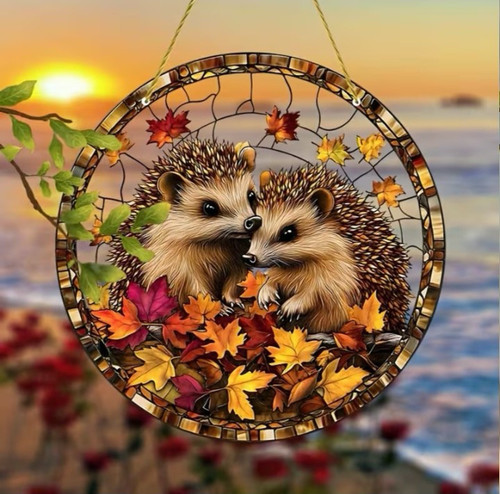 Hedgehog suncatcher hanging - -,