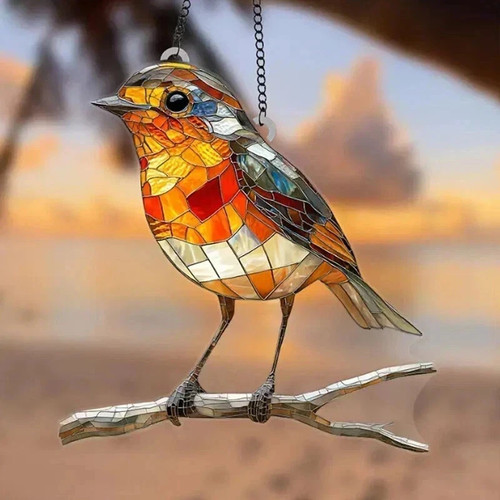 Large robin bird twig - large,