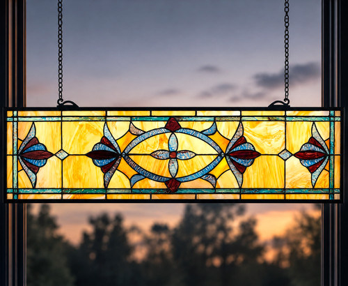 Stunning art deco stained - art,