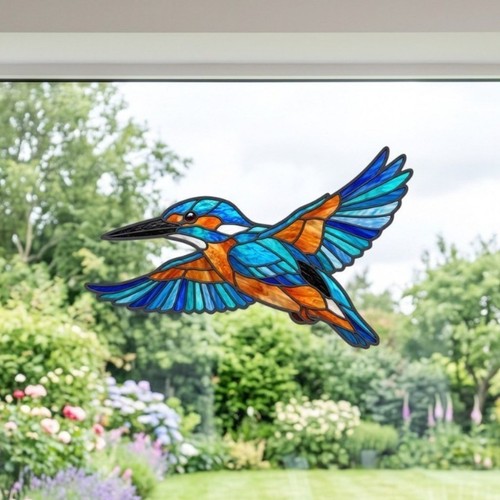 Kingfisher stained glass - stained,