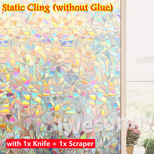 Rainbow frosted stripes window - rainbow,