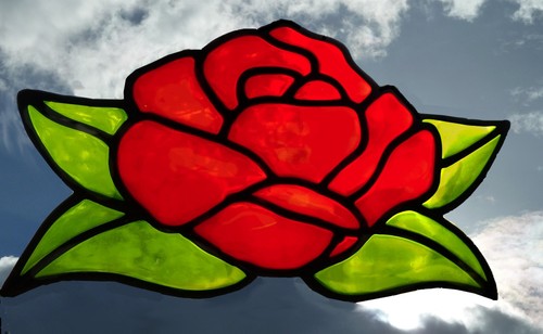 Rose leaves hand painted - &,