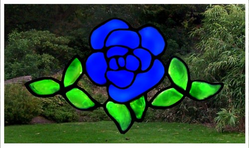 Across rose stained - stained, glass