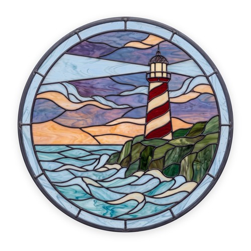 Lighthouse stained glass - lighthouse,