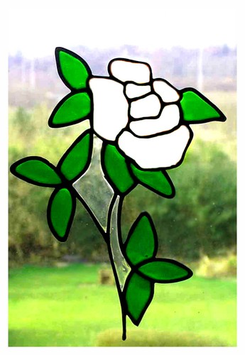 Slender rose stained - stained, glass