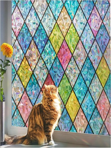 Rainbow frosted window film - frosted,