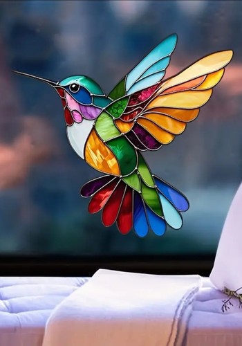 Colourful hummingbird window - colourful,