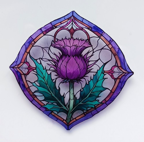 Thistle decorative stained - thistle,