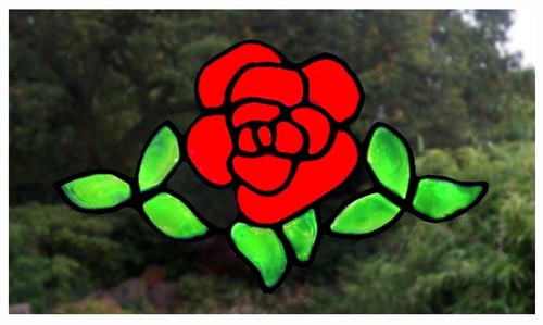 Across rose stained - across,