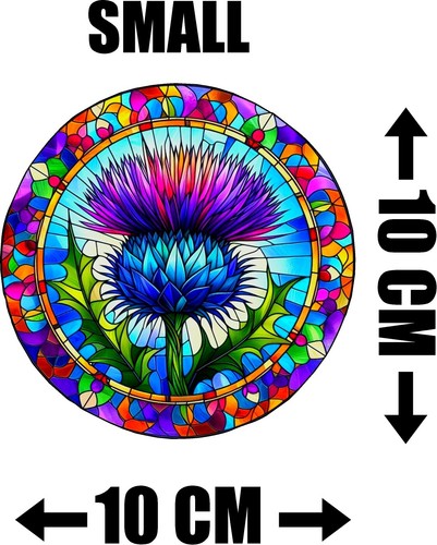 Thistle stained glass effect - glass,