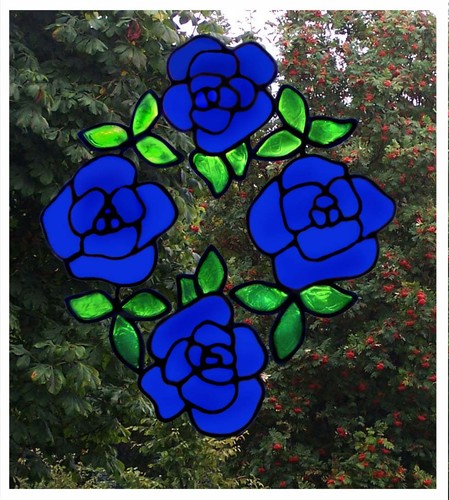 Rose group stained - group, glass