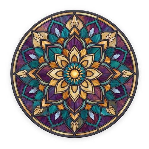 Mandala stained glass effect - stained,