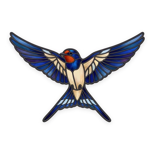 Swallow flight stained - in,