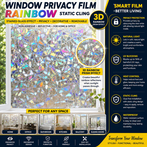 Window privacy film rainbow - privacy,