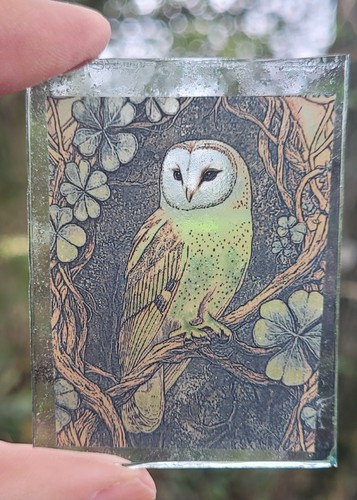 Stained glass barn owl - , piece
