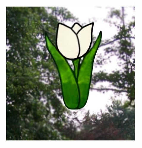 Single tulip stained glass - single,