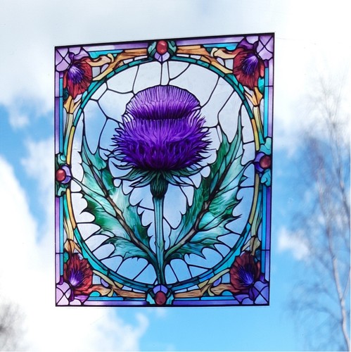 Thistle decorative stained - thistle,