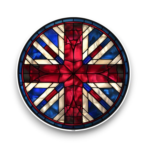 Large british flag stained - british,