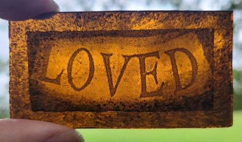 Stained glass loved church - loved,