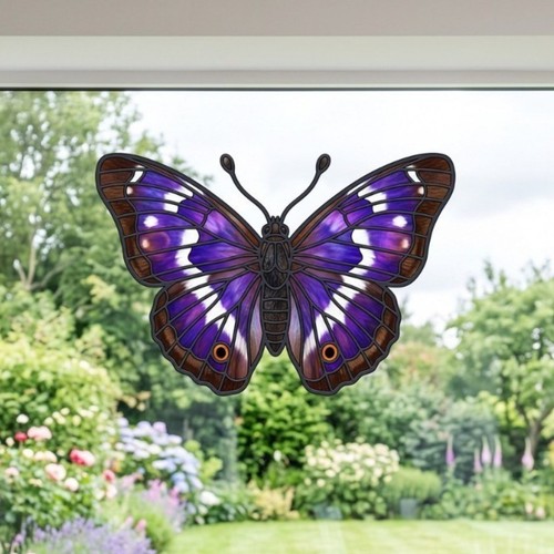 Purple emperor butterfly - purple,
