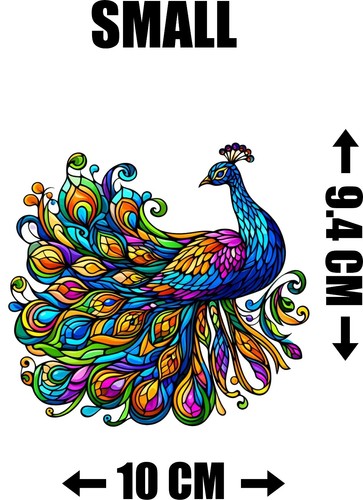Peacock stained glass effect - glass,